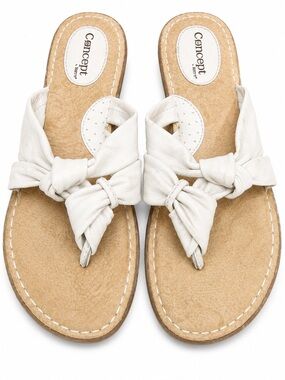 Born Women’s White Knotted Leather Thong Sandal